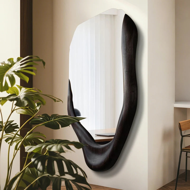Oregelbunden Väggspegel Lyxig – Asymmetrisk Sovrum, Badrum & Hall