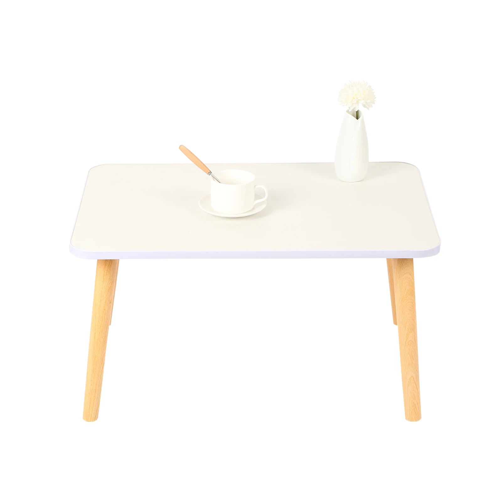 Litet Soffbord 60x40 cm – Svart/Vit/Trä