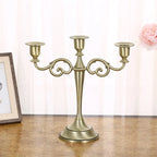 Lång Retro Metallljusstake 1/3-Arm – Målade Middag & Hemdekor