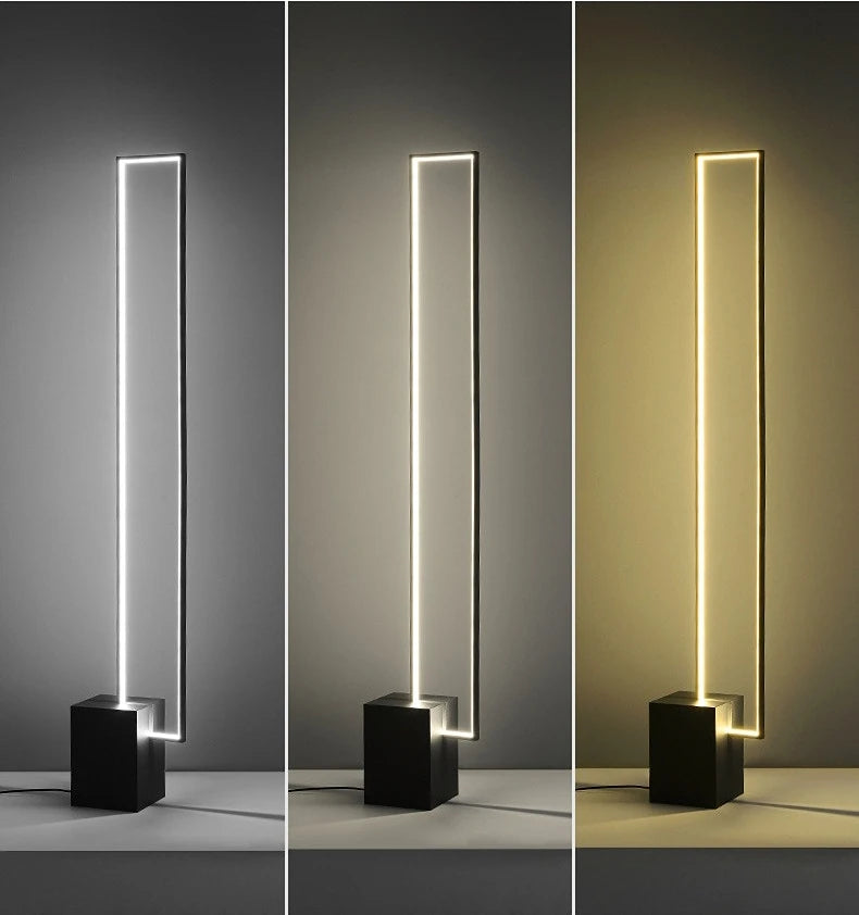Nordisk Kvadratisk LED Golvlampa Dimbar – Modern Sovrum & Vardagsrum