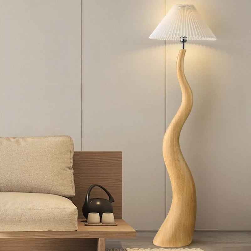 Modern Minimalist Plisserad Golvlampa – Sovrum, Studierum & Soffa