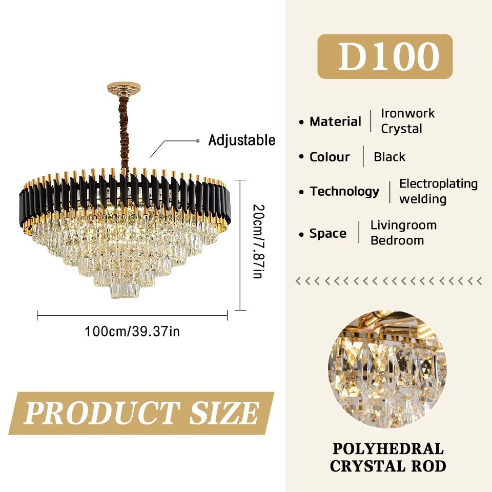 Lyxig Kristallkrona – Modern LED Taklampa Vardagsrum