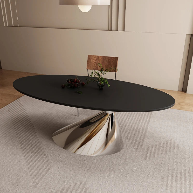 Designer Marmormatbord Runt – Platsbesparande Vardagsrum