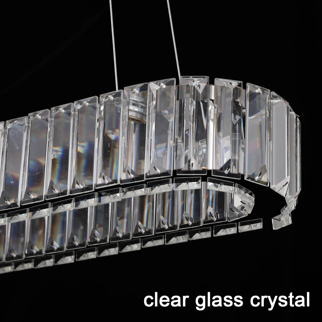 Nordisk Oval Kristalltakkrona – Lyxig LED Hotell & Hem