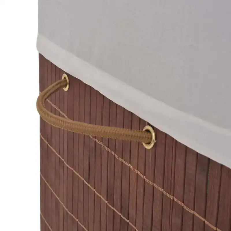 Rektangulär Bambu Tvättkorg 40×30×60 cm – Hopfällbar med Avtagbar Innerväska
