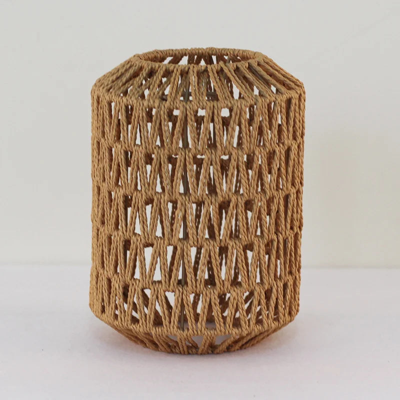 Handflätad Retro Papperslampskärm – Rattan Hänglampa Kafé & Hotell