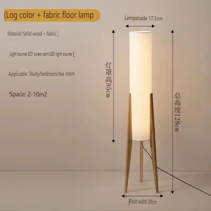 Nordisk Wabi-Sabi Trä Golvlampa – Hotell & Studierum