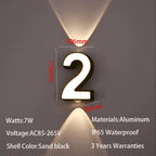 LED Vägglampa Siffra 7W IP65 – Aluminium Minimalism