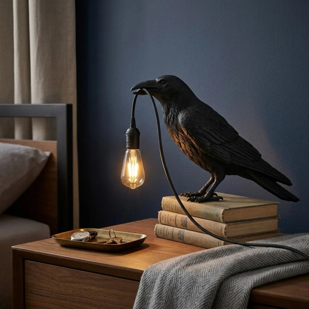 Lyckofågel Bordslampa Resin – Modern Animal Design
