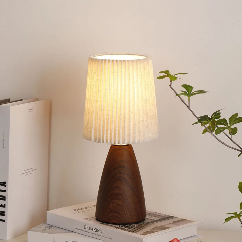 Vintage LED Bordslampa Plisserad – USB Sovrum & Studierum