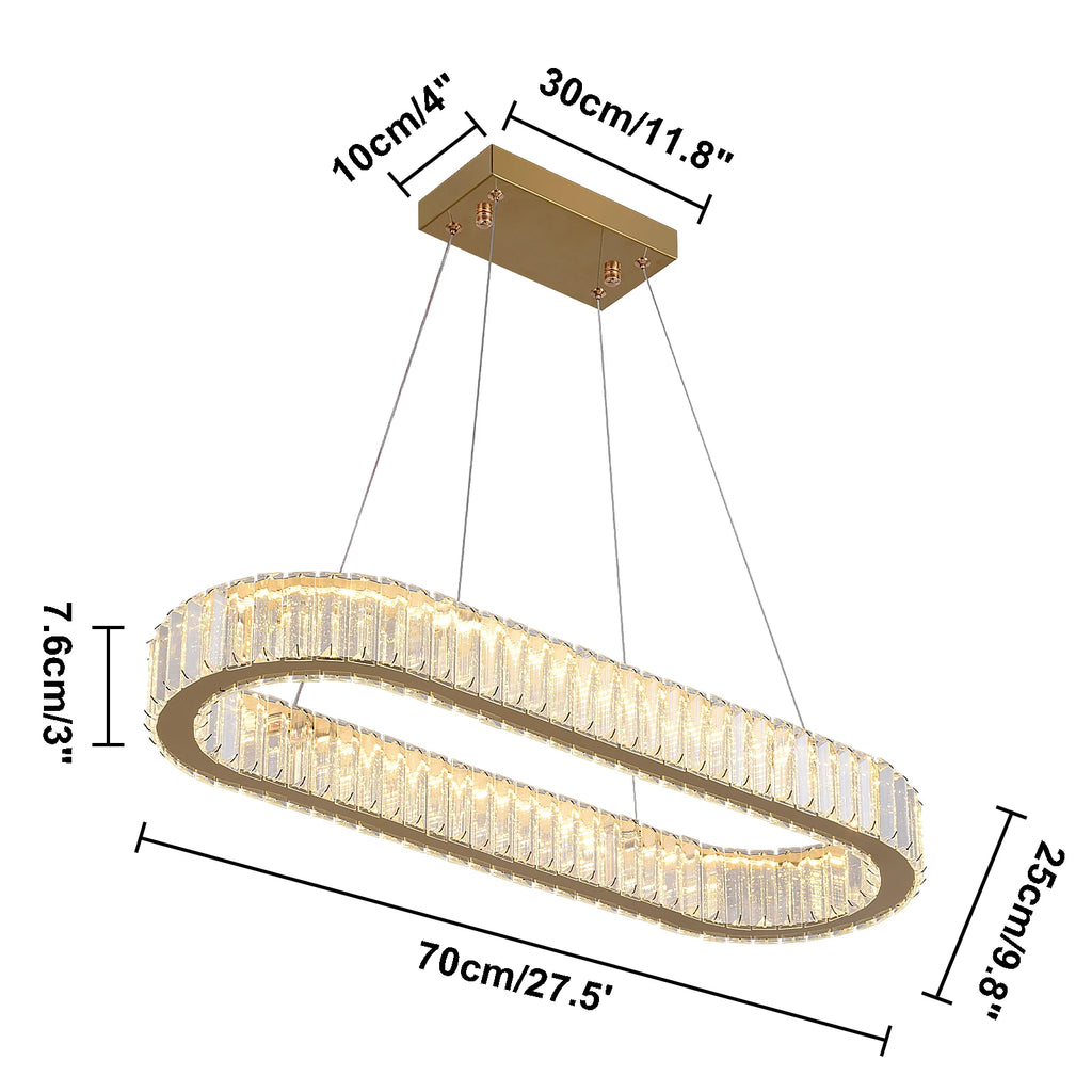 Nordisk Oval Kristalltakkrona – Lyxig LED Hotell & Hem