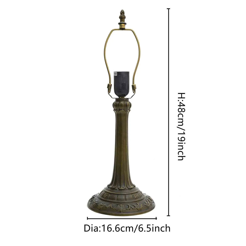 Vintage Lampfot Antik Mässing – E27/E26 för 20–30 cm Lampskärm