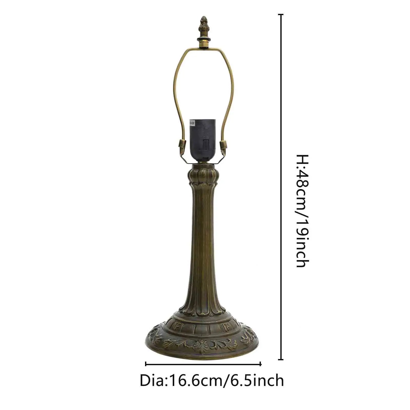 Vintage Lampfot Antik Mässing – E27/E26 för 20–30 cm Lampskärm
