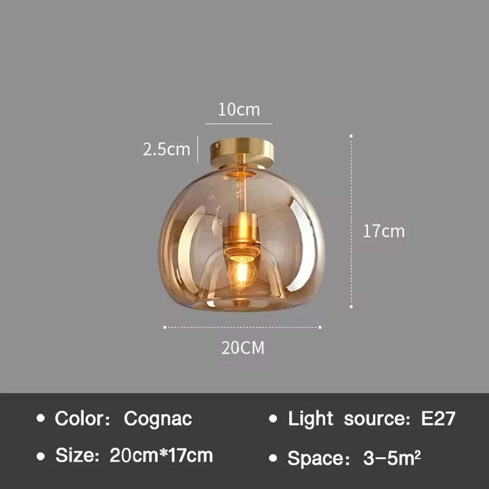 Nordisk Cognac Glas Taklampa LED – Minimalist Vardagsrum