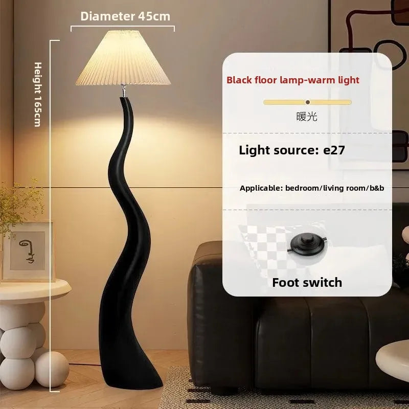 Modern Minimalist Plisserad Golvlampa – Sovrum, Studierum & Soffa