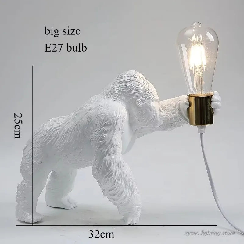 Gorilla Golvlampa Resin – Kreativ Djurdekorationslampa