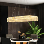 Nordisk Oval Kristalltakkrona – Lyxig LED Hotell & Hem