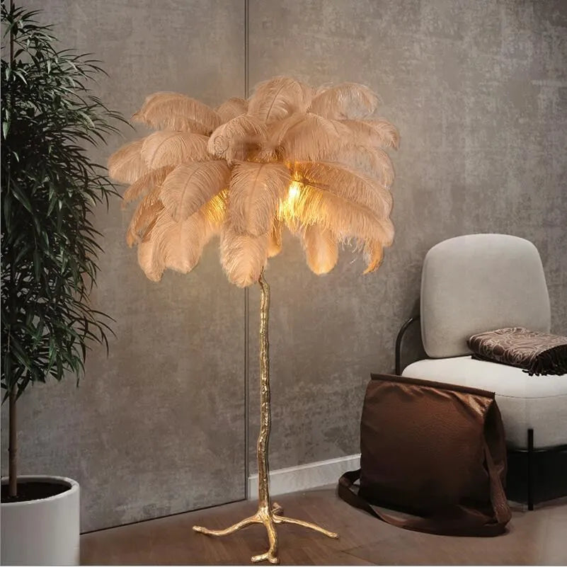 Modern Strutfjäder LED Golvlampa – Resin Sängbordslampa & Vardagsrum