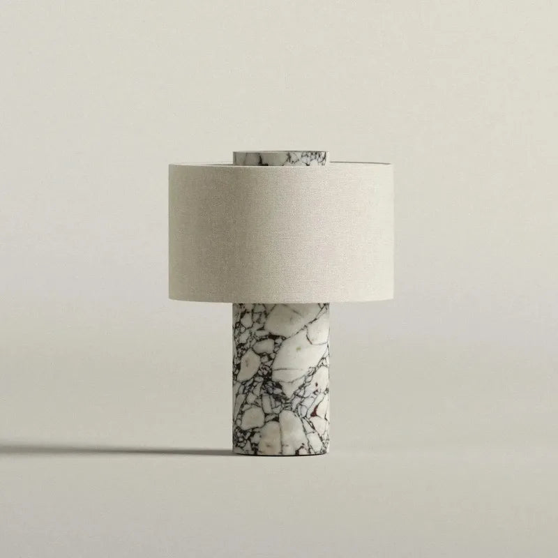 Marmor Bordslampa Touch – Cylinder Vittyg