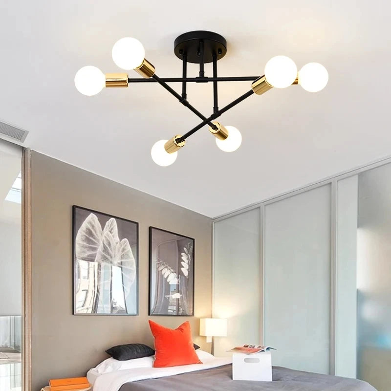 Nordisk Minimalist Hänglampa LED – Svart & Guld