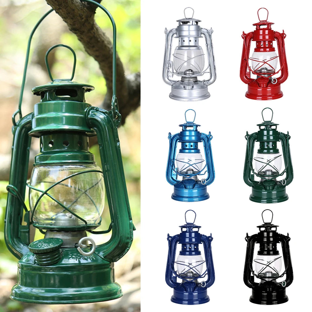 Retro Campinglykta Fotogenlamp 90ml – Portabel Utomhus Metall Flerfärgad