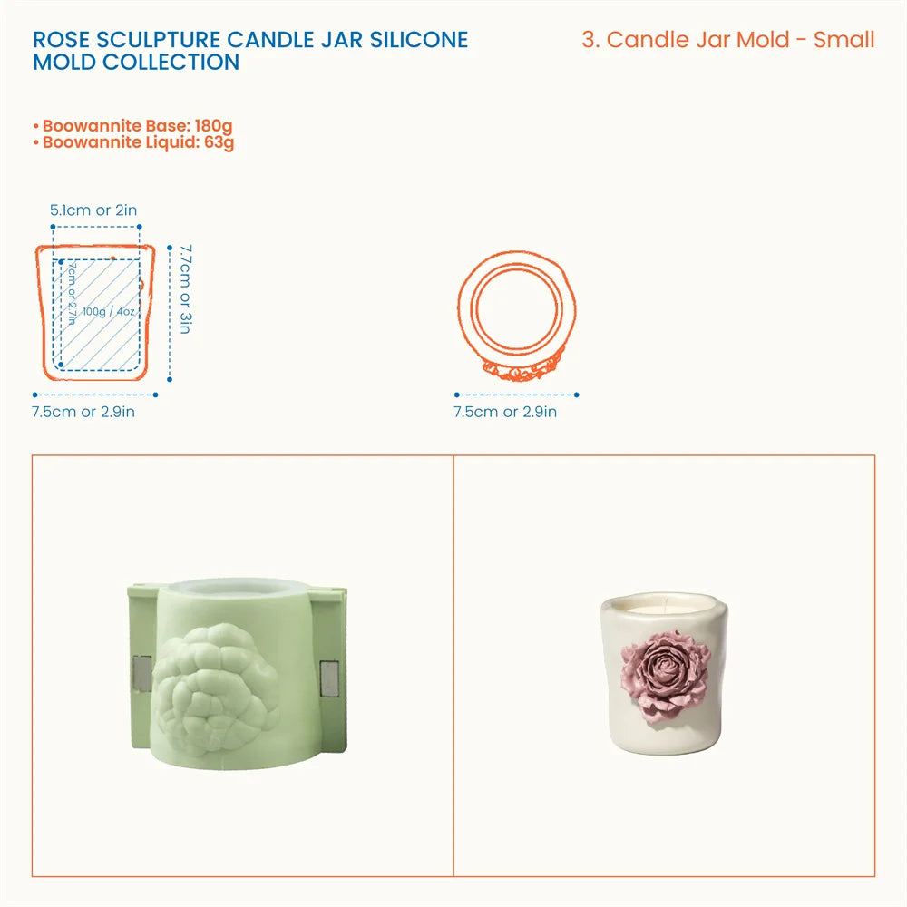 Nicole Ros Skulptur Betong Silikonform – DIY Ljusburk Gips & Jesmonite