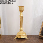2-Pack Guld & Silver Ljusstake Europeisk – Bröllop Metallbordsdekor