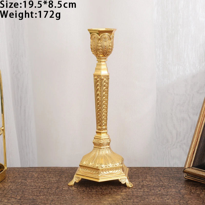 2-Pack Guld & Silver Ljusstake Europeisk – Bröllop Metallbordsdekor