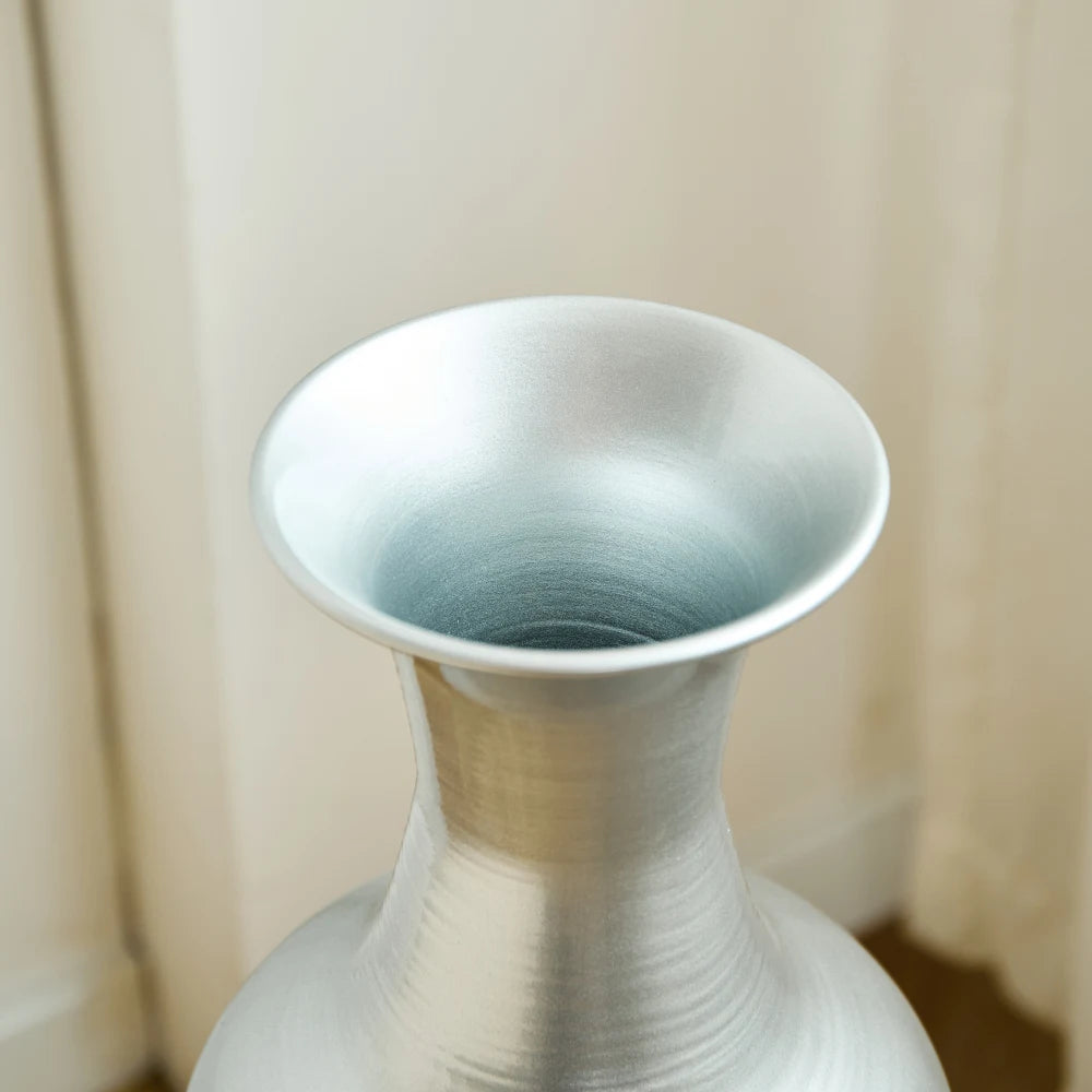 Modern Metallvaser Set 3 Silvervåg 50/66/83 cm – Golvvas Vardagsrum & Hall