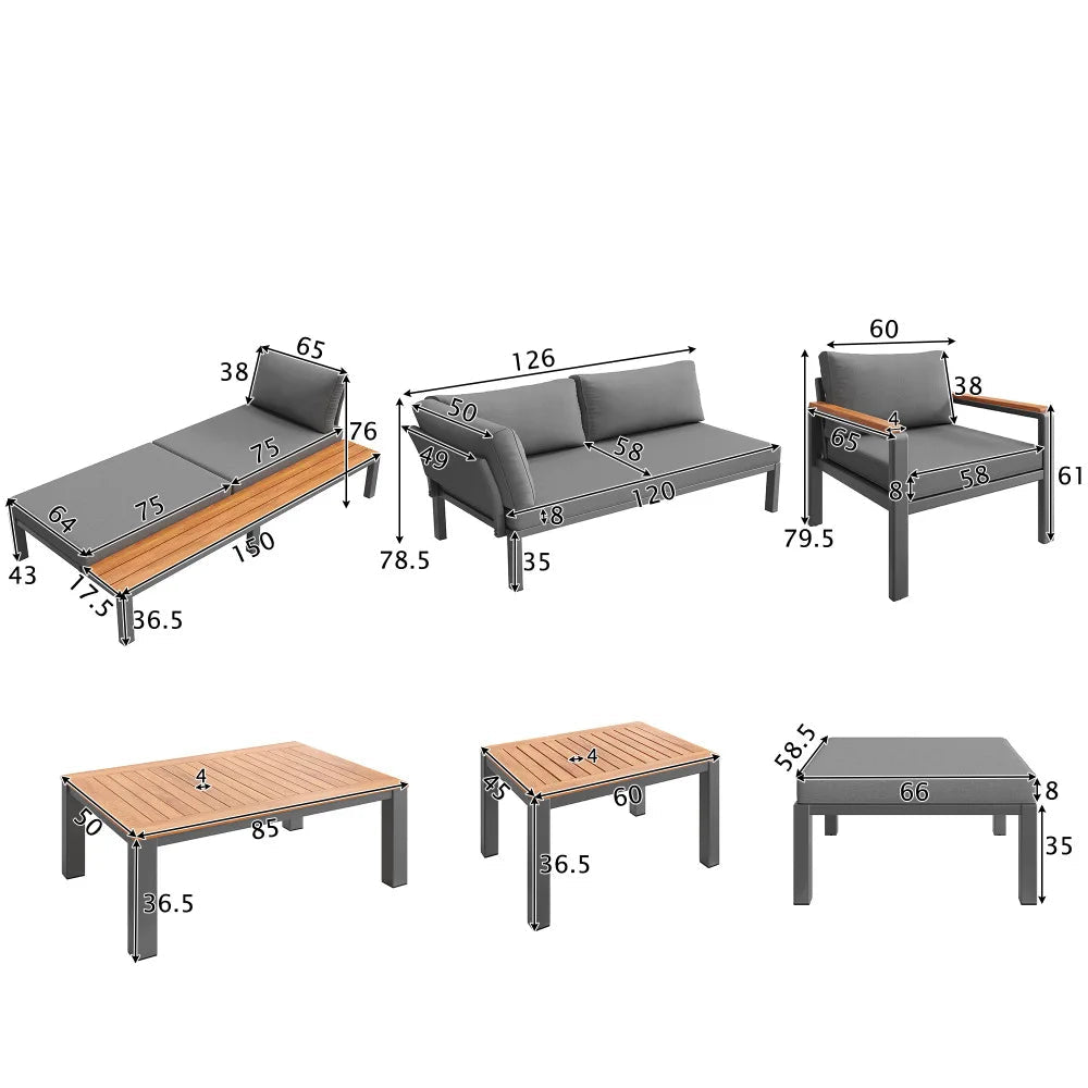 Modulärt Loungeset – Soffgrupp & Träbord