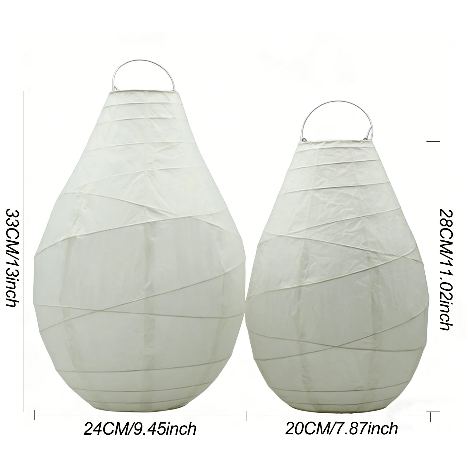 2-Pack Vit Papperslampskärm Nordisk Droppe – Bordslampa & Hänglampa