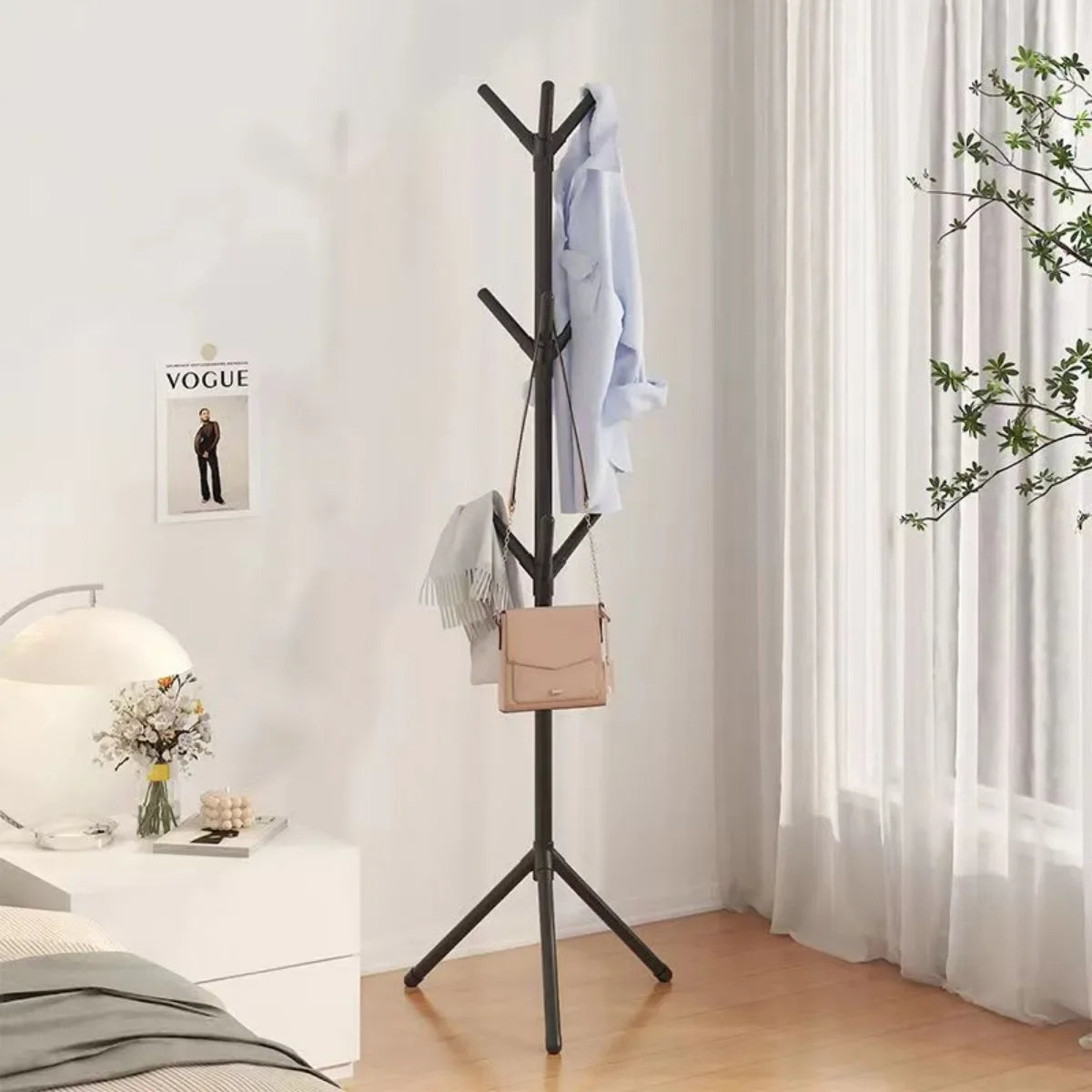Vertikal Kläd & Hatt Stall Trädform – Golvbaserad Kappa, Väska & Scarf Hängare