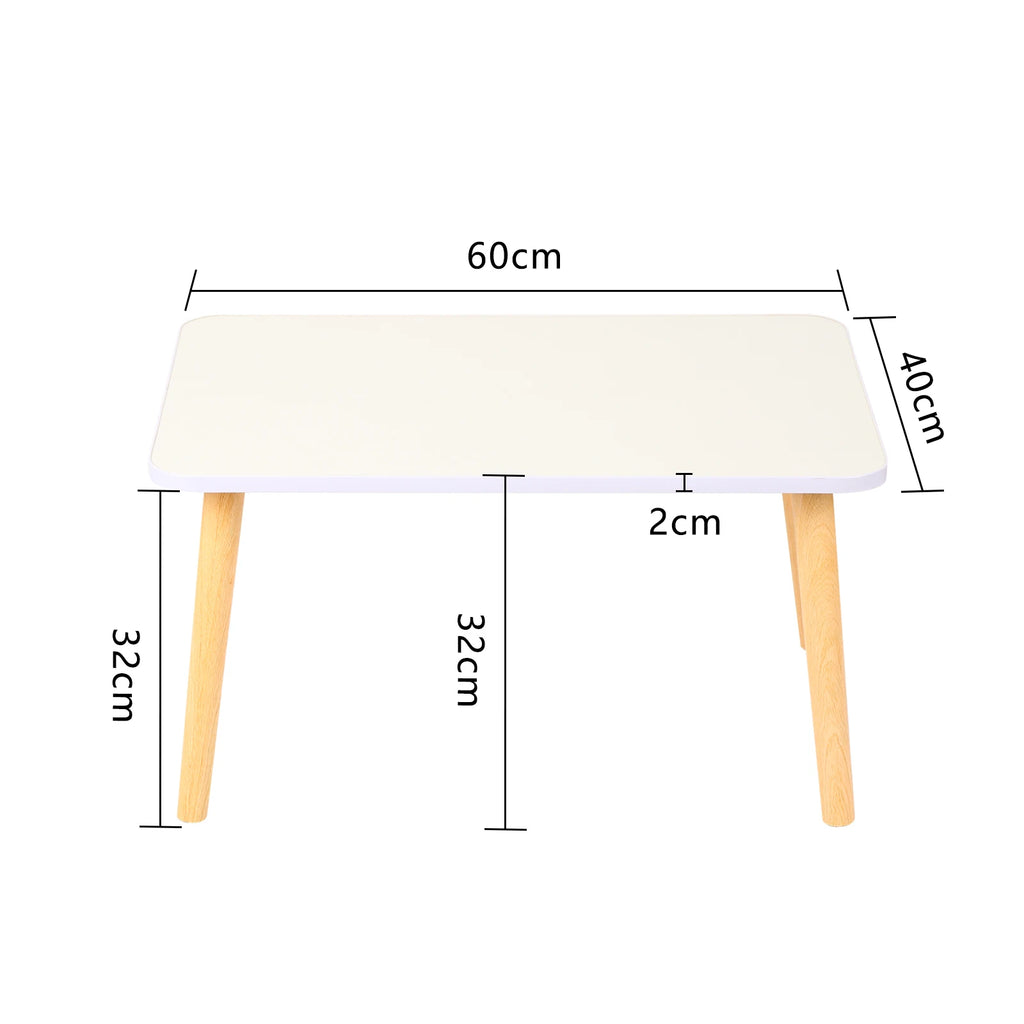 Litet Soffbord 60x40 cm – Svart/Vit/Trä