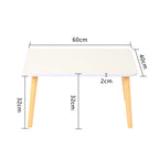 Litet Soffbord 60x40 cm – Svart/Vit/Trä