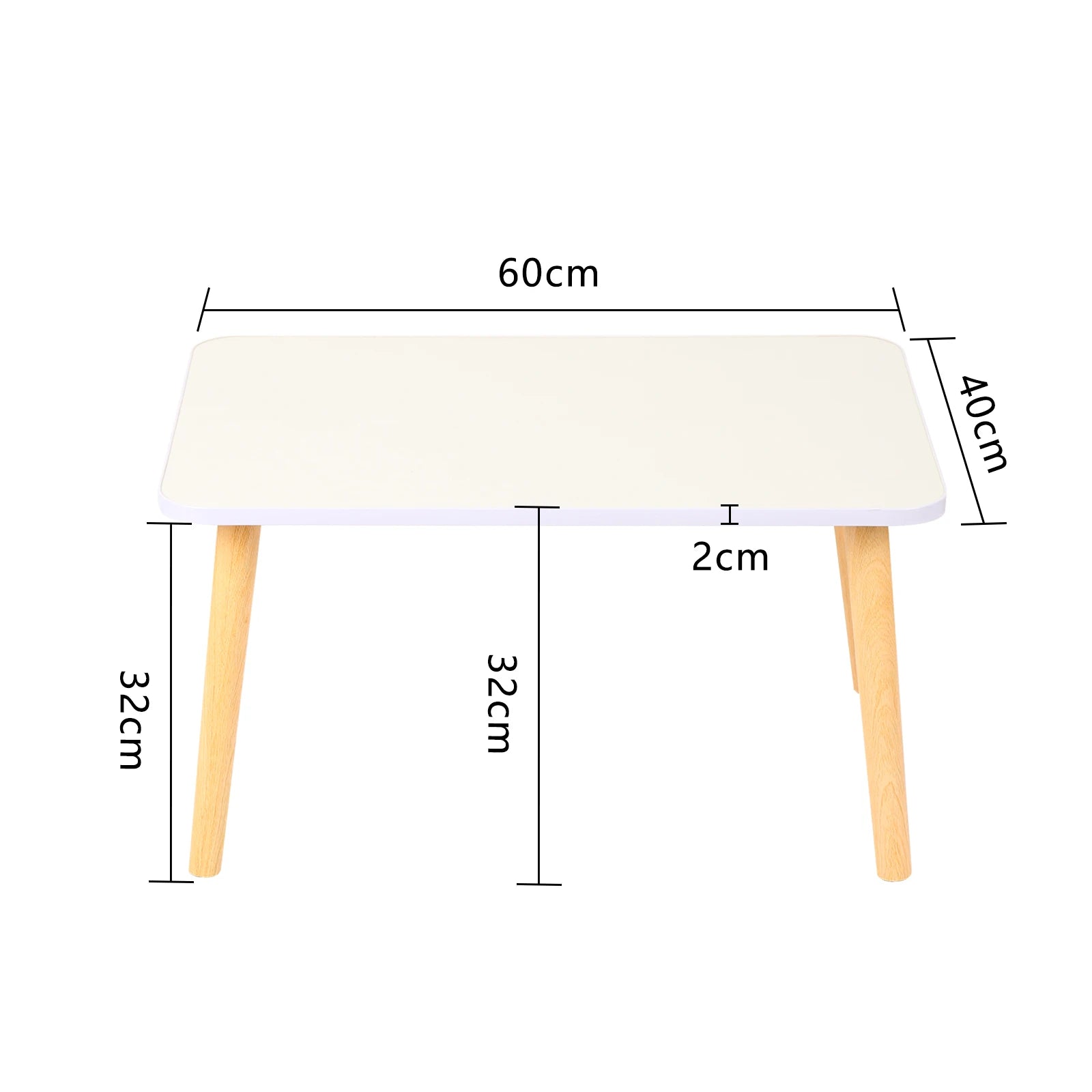 Litet Soffbord 60x40 cm – Svart/Vit/Trä