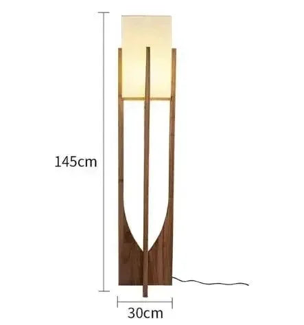 Nordisk Designer Trä Golvlampa – Teahouse & Hotell