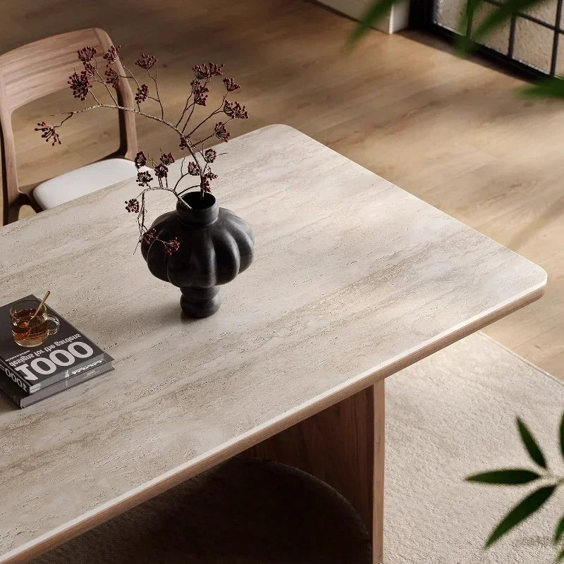 Lyxigt Matbord Sten & Trä 140-180 cm – Rektangulärt
