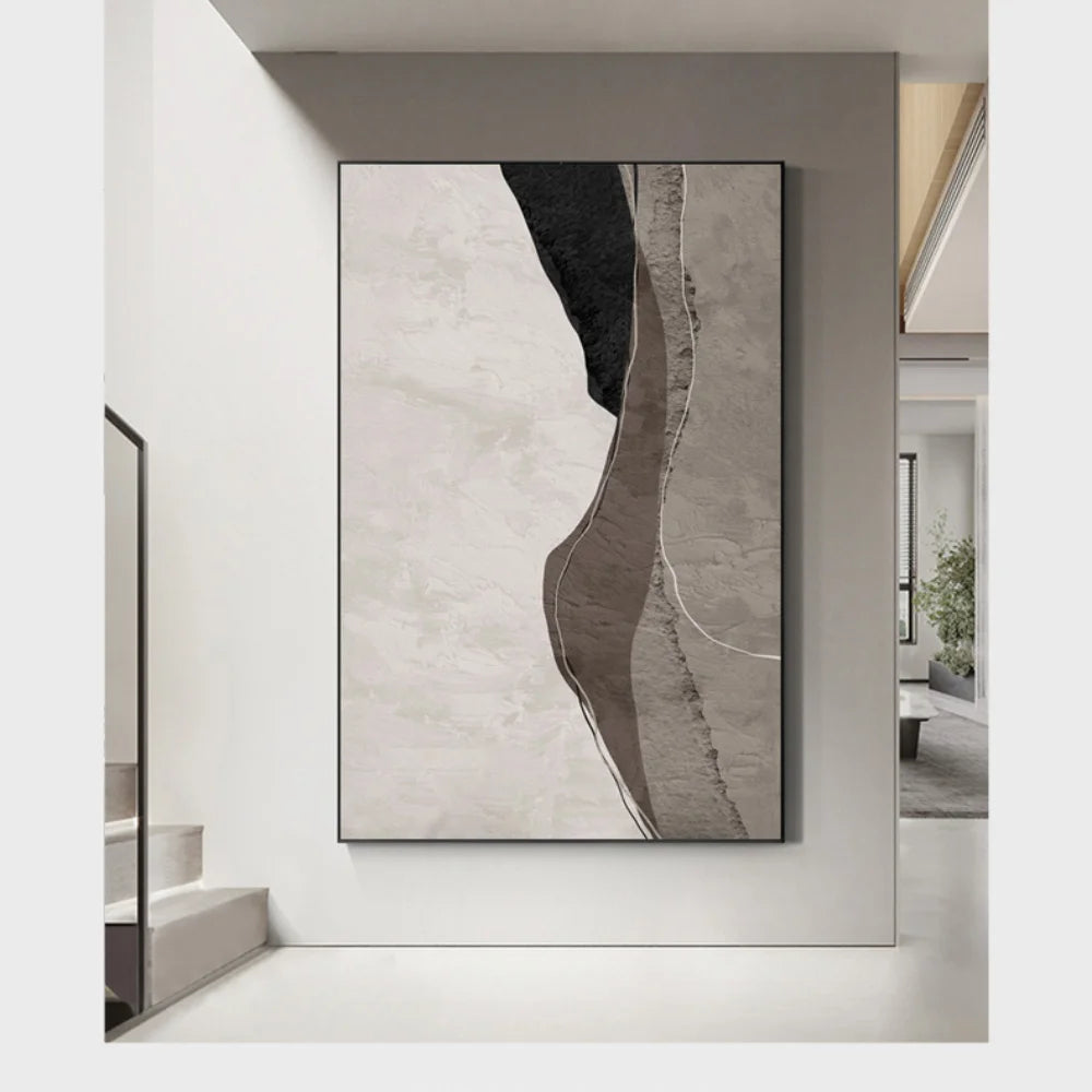 Mhemyo Handgjord Abstrakt Oljemålning – Realistisk Texturerad Modern Hemdekor