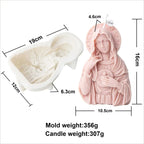 Påskformad Doftljussilikonform – Jesus & Kanin Resin Gjutform Hantverk