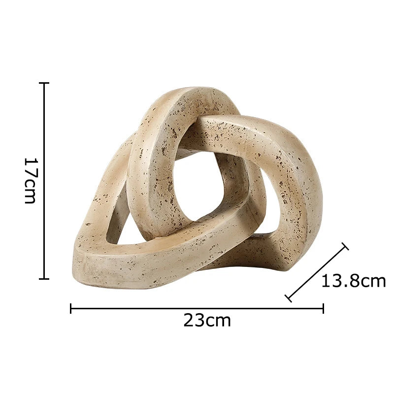 Minimalistisk Geometrisk Knutring Skulptur – Abstrakt Skrivbordsdekor