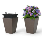 Självbevattande Blomkruka med Inre Hink – Träkorndekor Balkong & Uteplats