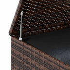 Utomhus Trädgårdskuddsbox 100×97,5×104 cm Rattan-look – Brun Patio & Balkong