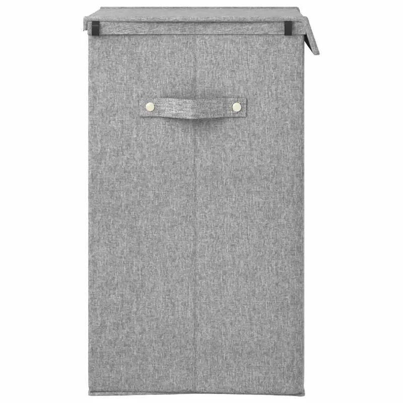 Vikbar Tvättkorg Grå Linnefleece 51×34,5×59 cm – Tvättstuga & Badrum