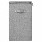 Vikbar Tvättkorg Grå Linnefleece 51×34,5×59 cm – Tvättstuga & Badrum