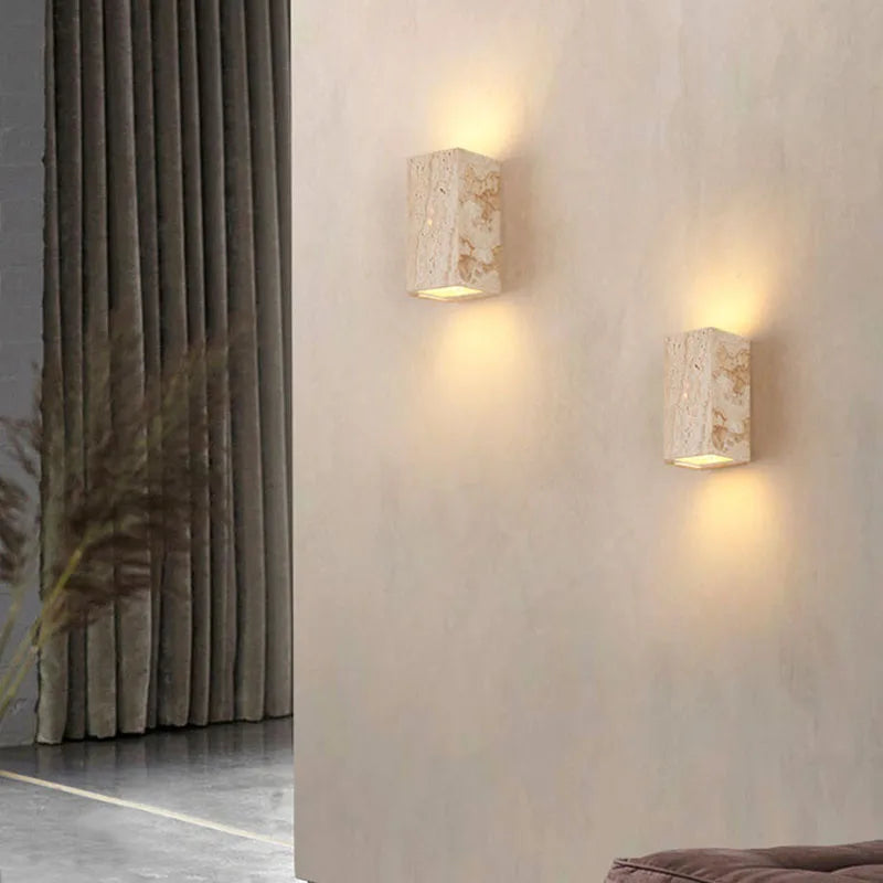 Kuboid Sten LED Vägglampa 3000K – Sovrum & Trappa