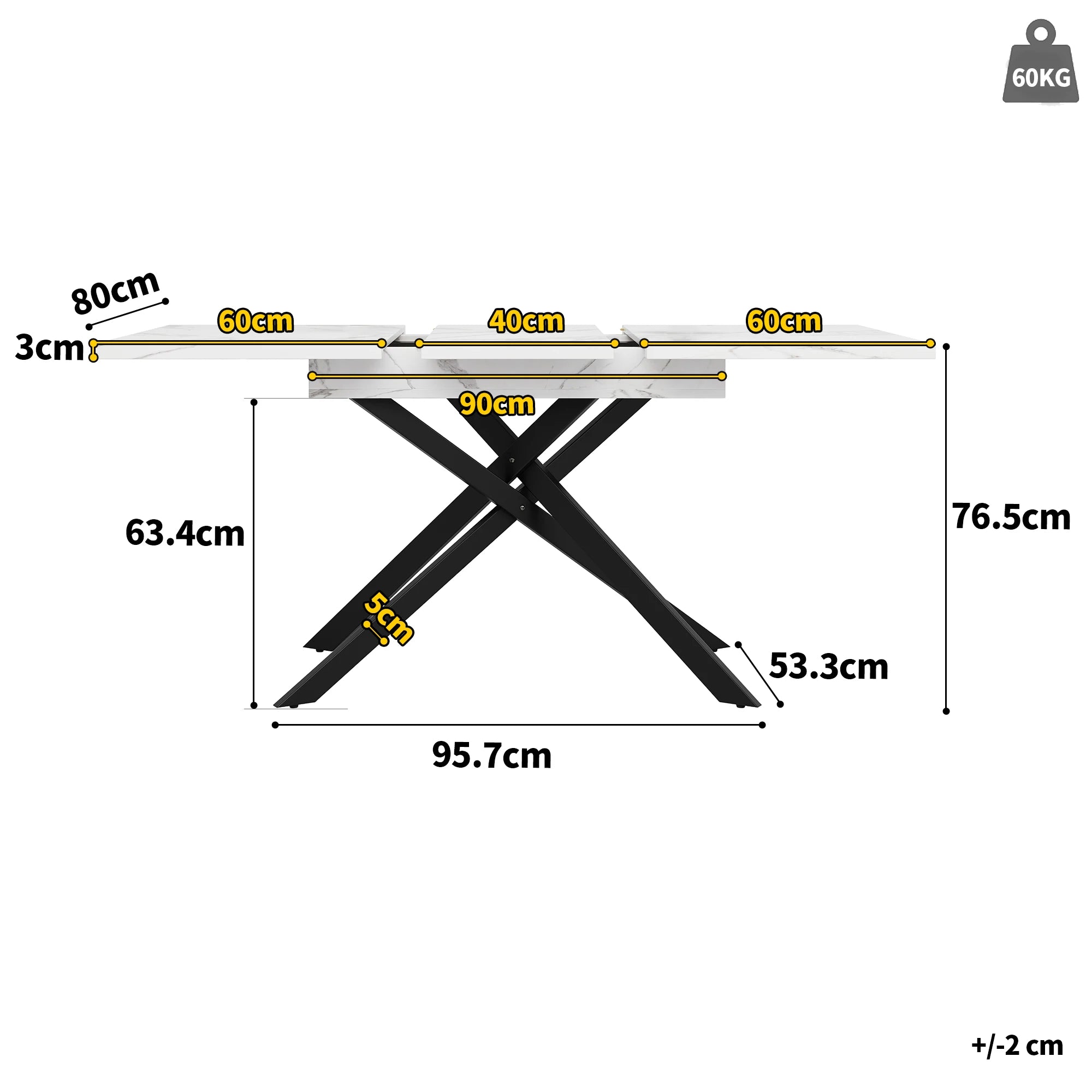 Utdragbart Matbord 140-180 cm – Marmordekor