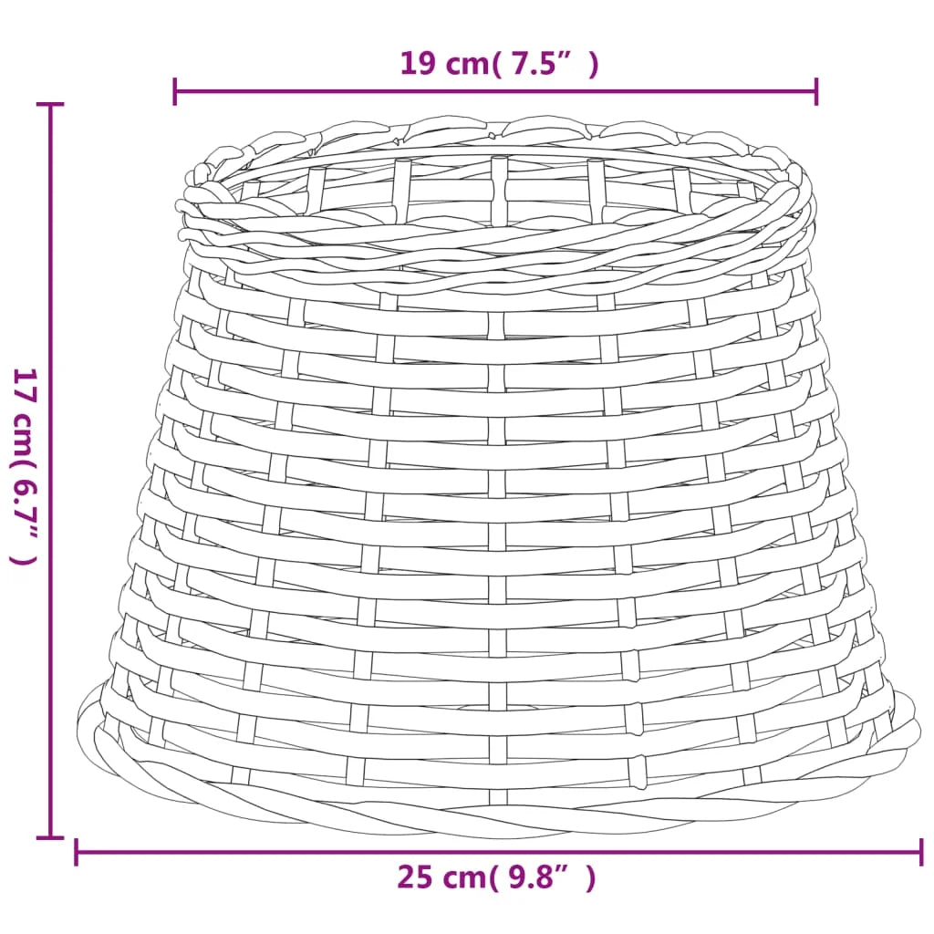 Wickerlampskärm Brun Ø25×17 cm – Naturlig Rattanfläta Bohemisk