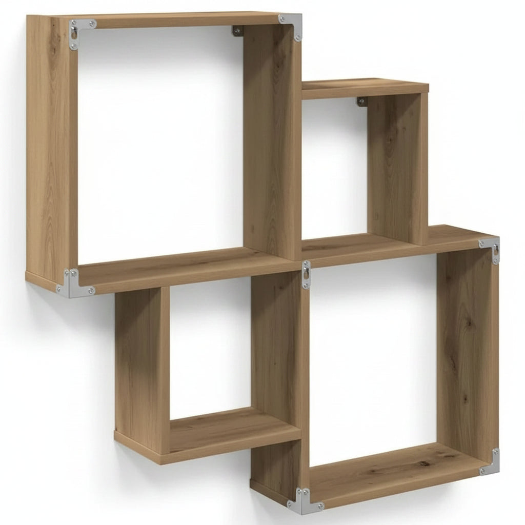 Kubisk Väggshylla Modulär – Modernt Öppet Hyllsystem MDF Flexibel Design