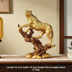 Gyllene Leopard Bokhylldekor – Lyxig Modern Skrivbordsornament Sovrum