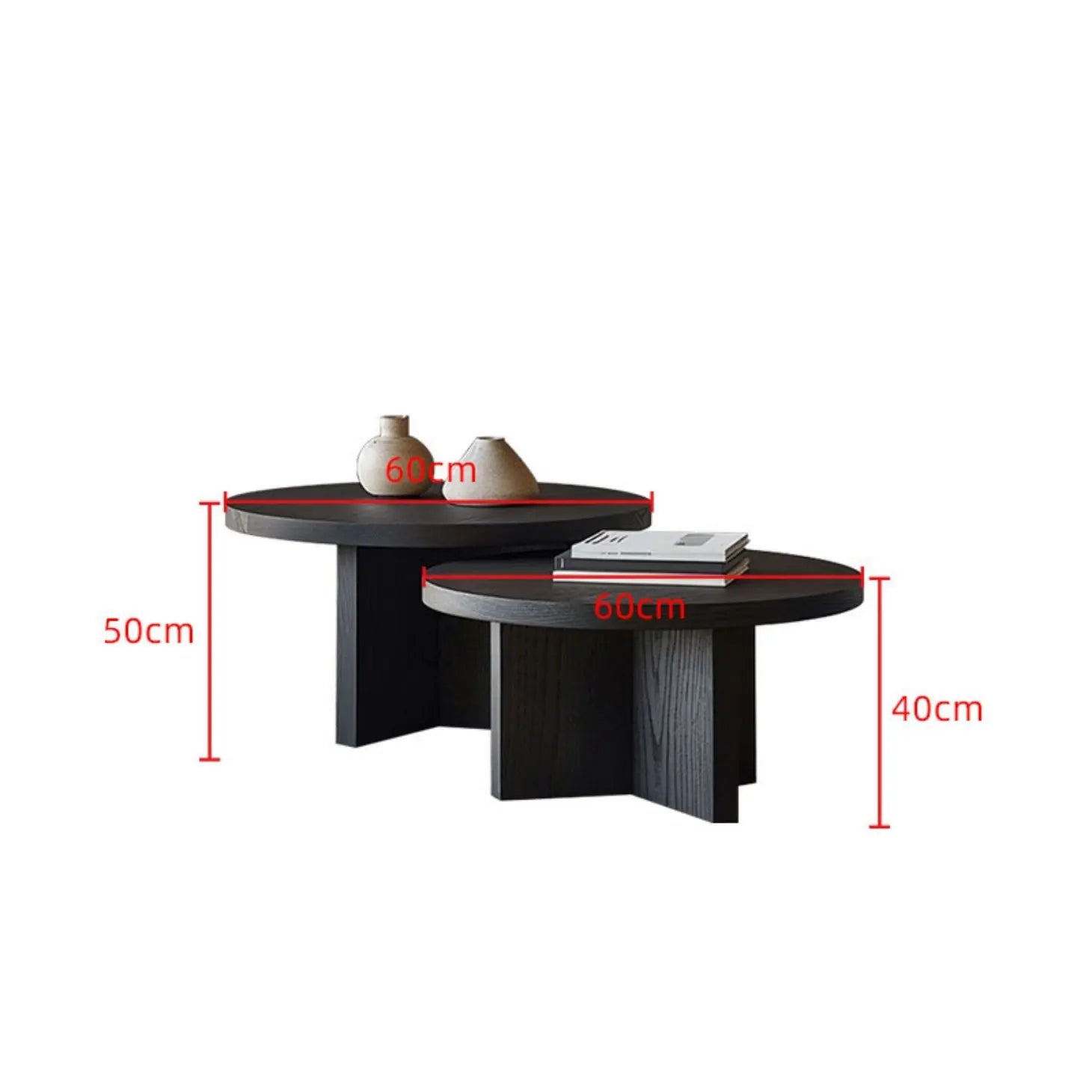 Runt Soffbord Massivt Trä – Antik & Hotell